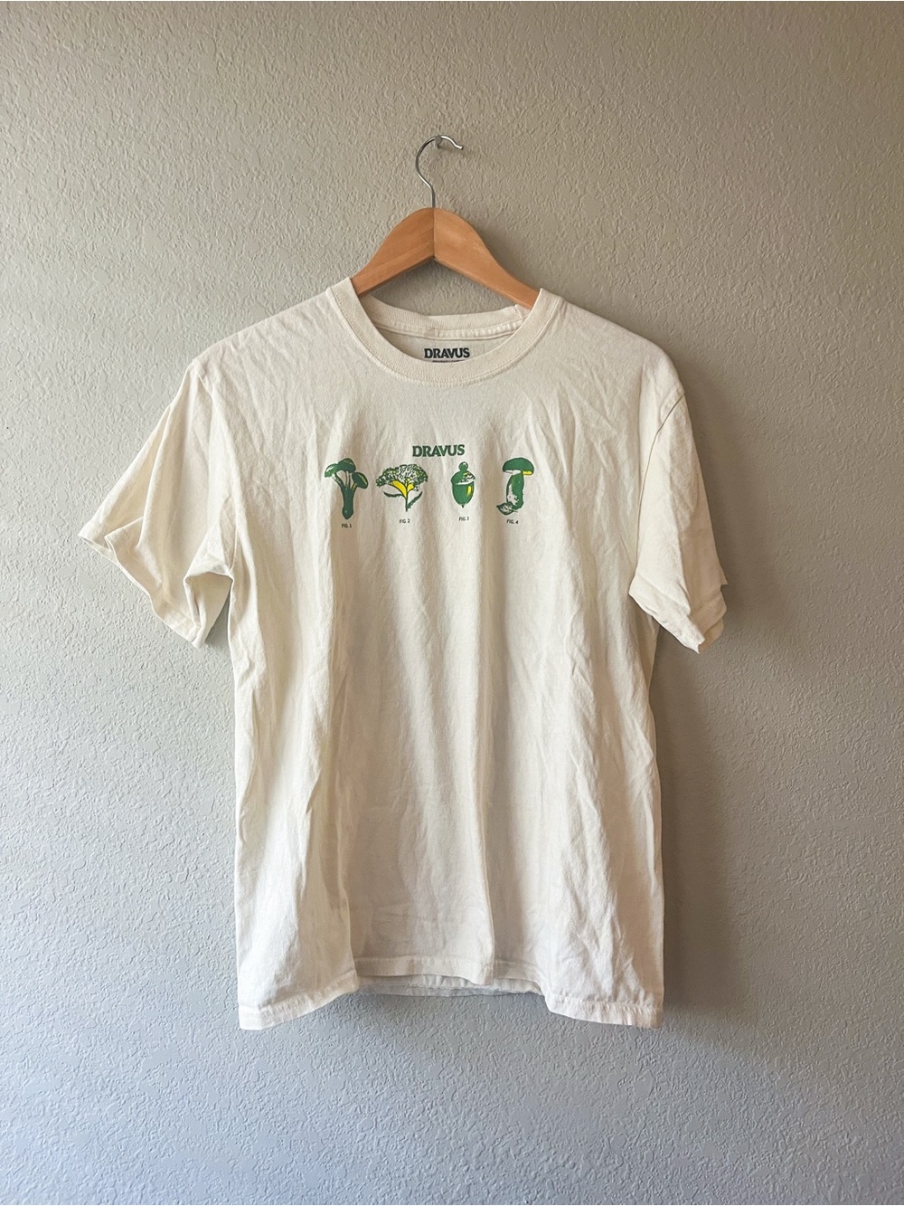 Dravus Serotonin Men's Botanical Cream Graphic Tee - Botanical Print Medium